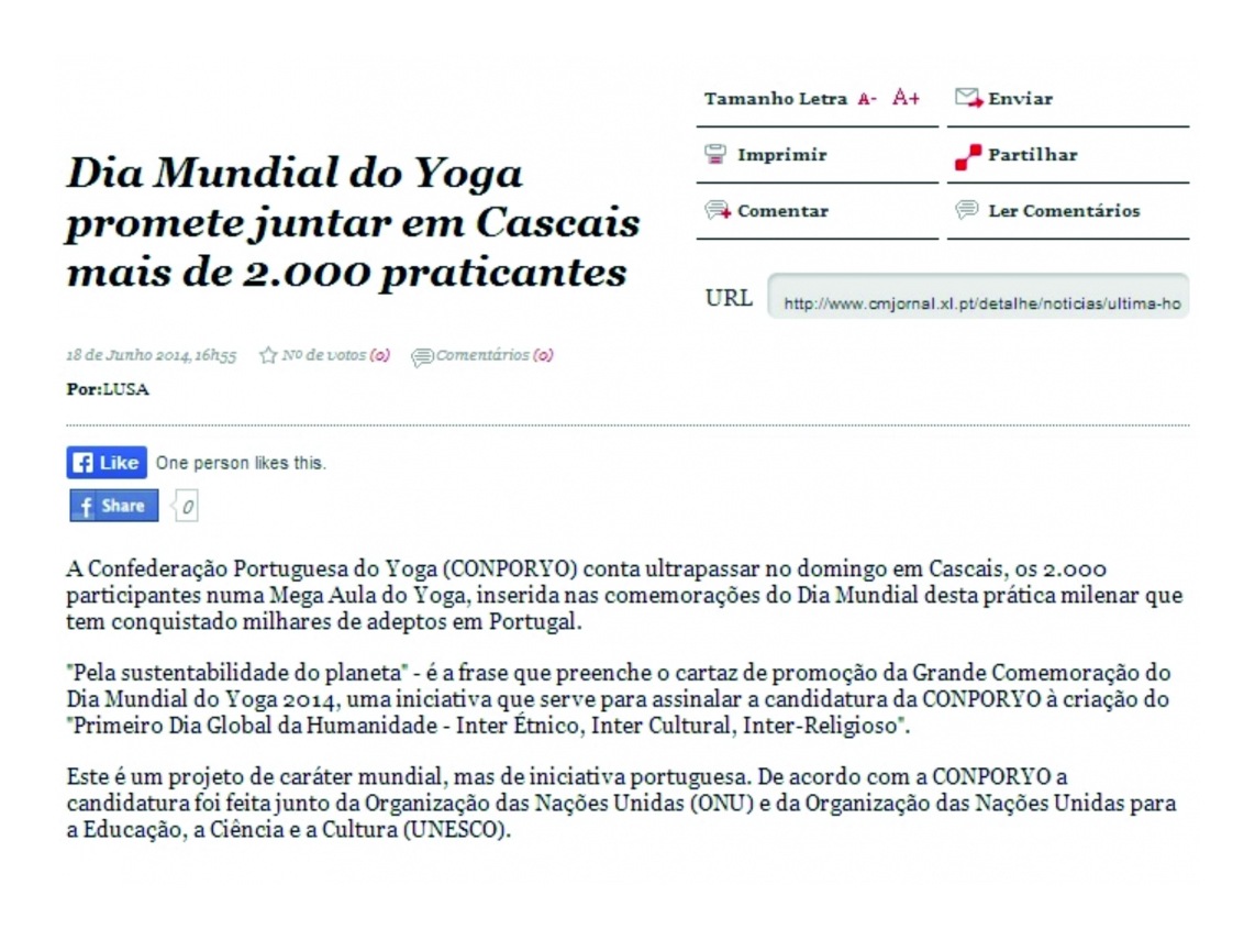 Imprensa - Dia Internacional do Yoga 2014